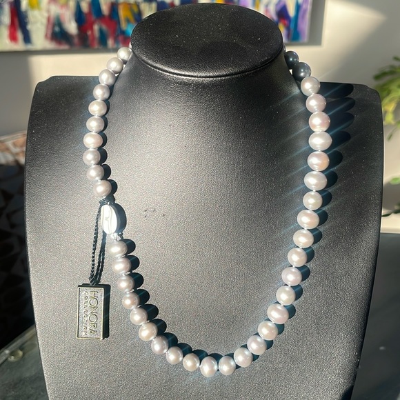 Honora freshwater light Grey Pearl Necklace - Picture 1 of 10